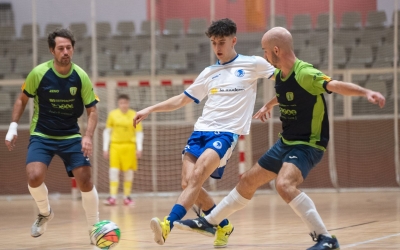 Pepe Font, Arnau Pineda i Carlos Povedano, en el derbi Club - Pia de la temporada passada