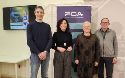 Jordi Molins (JAS i vicepresident de la Federació), Montse Gónzalez (regidora d'Esports), Mercè Rosich (presidenta FCA) i Josep Massa (director Míting)