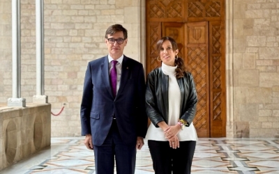 Salvador Illa i Marta Farrés al Palau de la Generalitat