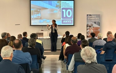 Marta Farrés durant l'acte de celebració del 10è aniversari de Can Roqueta