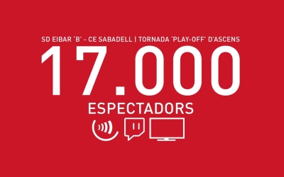 17.000 espectadors Eibar B Sabadell