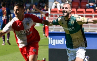 Marc Fernández i Peque Polo calcant la celebració | Pedro Salado - CES