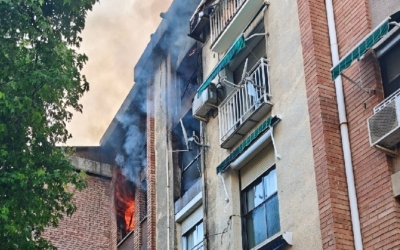 Imatge del foc del bloc del carrer Prullans | Cedida
