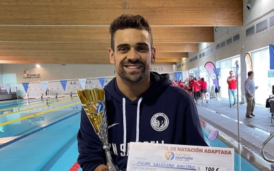 Óscar Salguero després d'haver aconseguit la mínima pel Mundial | Cedida