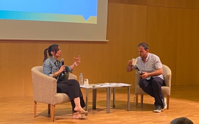 Marta Farrés i Jordi de Arriba durant l'acte