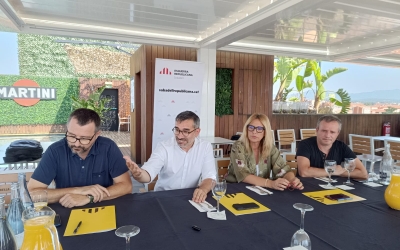 Els regidors republicans Santi Valls, Gabriel Fernàndez i Sílvia Renom, i el president del partit Roger Vilaret | RàdioSabadell