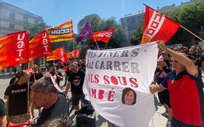 Moment de la manifestació d'aquest dilluns
