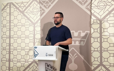 Eloi Cortés durant la roda de premsa | Mireia Sans