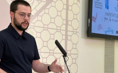 Eloi Cortés en roda de premsa | Arxiu