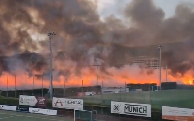 Imatge del foc a Terrassa 