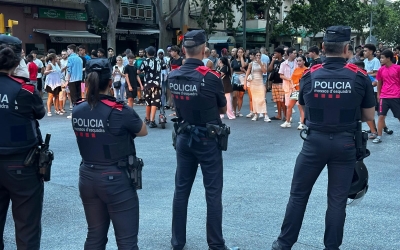 Moment de la concentració de divendres al vespre