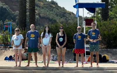 L'alcaldessa i membres del govern just abans de saltar a l'aigua | Helena Molist (RàdioSabadell)