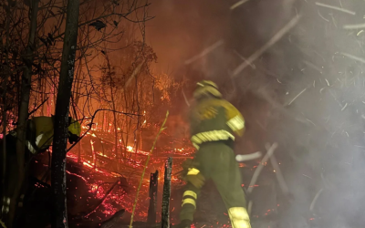 Diversos voluntaris de l'ADF actuant en un incendi | ADF Sabadell