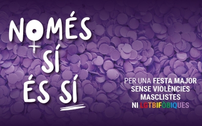 Cartell amb el lema 'Només sí és sí' | Ajuntament de Sabadell 
