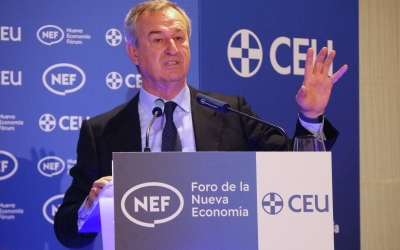 González-Bueno durant l'esmorzar informatiu de Madrid