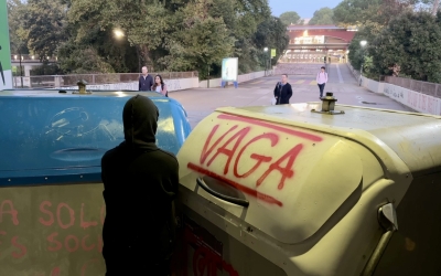 Piquets bloquejant l'accés al campus de la UAB | Albert Segura (ACN)