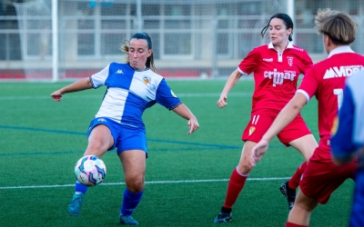 Mireia Andrés en el derbi jugat al Guinardó | Històrics (Paula Aracil)