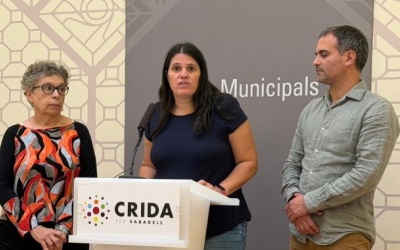 Aurora Murillo, al centre, durant la roda de premsa | Mireia Sans