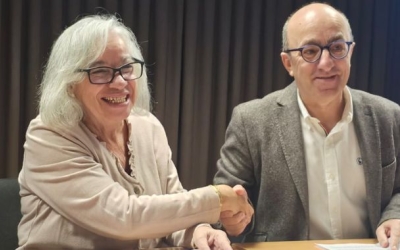 El síndic, Josep Escartin, i la representant dels APIS aquest matí