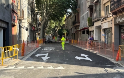 La Via Massagué durant les obres de renovació del ferm de l'estiu