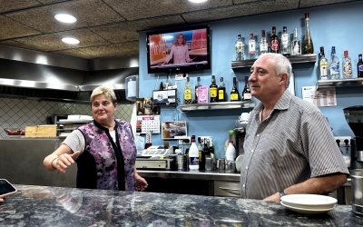 La Mercè i el Rafa durant el seu últim servei