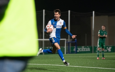 El 'capi' Sergio Cortés durant l'últim Cornellà-Sabadell | Roger Benet