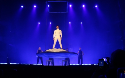 El Mago Pop durant l'acte de presentació d'avui a Barcelona