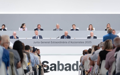 Imatge d'arxiu d'una Junta d'Accionistes celebrada a Sabadell