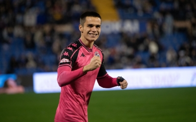 Quim Utgés celebrant el seu gol contra l'Hércules | Roger Benet