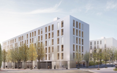 Imatge render de com seran els blocs d'habitatge de Can Gambús