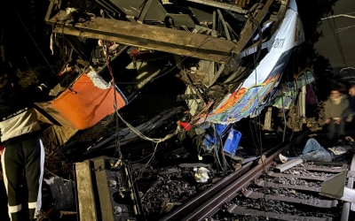 Imatge del tren accidentat a Gelida | ACN