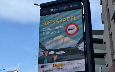 Cartell de Zona de Baixes Emissions a Sabadell