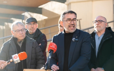Gabriel Fernàndez durant la roda de premsa celebrada a Sabadell
