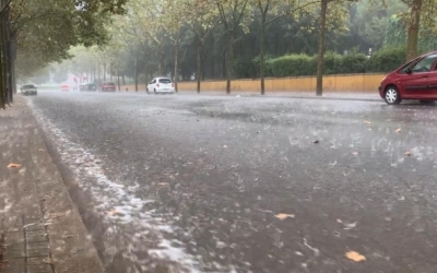Una jornada de pluja a Sabadell | Arxiu