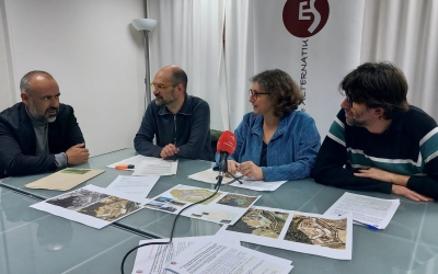 Els membres de l'Entesa durant la roda de premsa d'aquesta tarda