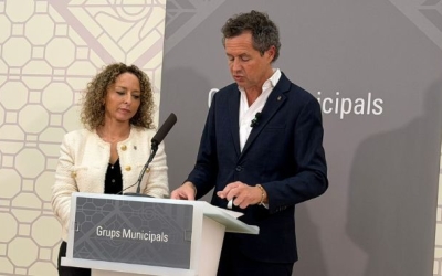 Katia Botta i Lluís Matas en roda de premsa | Mireia Sans