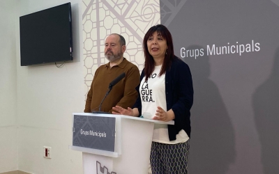 Joan Mena i Alejandra Sandoval durant la roda de premsa