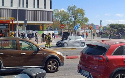 El vehicle en el moment de l'incendi