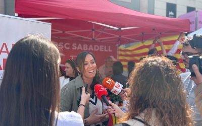 Marta Farrés aquest matí a la carpa del PSC | Cedida