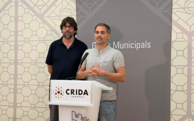 Guillem Fuster i Oriol Rifer en roda de premsa | Mireia Sans