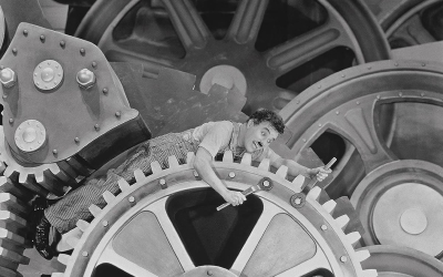 Un moment de la pel·lícula 'Modern Times' de Charles Chaplin 