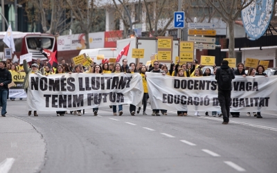 Imatge de la manifestació dels sindicats educatius del març passat