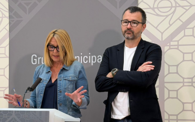 Sílvia Renom i Santi Valls en la roda de premsa | Mireia Sans
