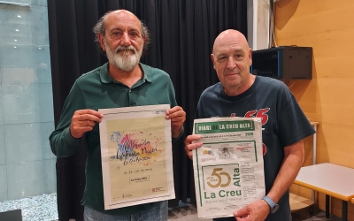 Josep Serra i Jaume Marco durant la presentació del programa d'actes de la Festa Major