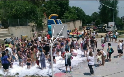 Festa de l'escuma al barri del Poblenou | Cedida