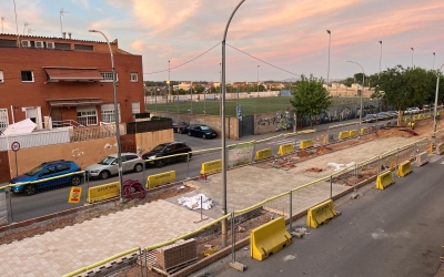 Un tram de la ronda Collsalarca on s'hi estan fent obres