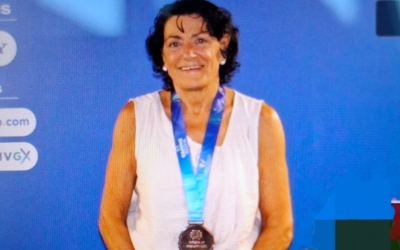 Lola Balbuena amb el bronze del Mundial de Singapur de l'any passat | Cedida