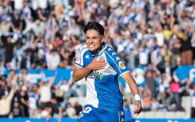 Miguelete celebrant el seu gol contra l'Europa | Roger Benet