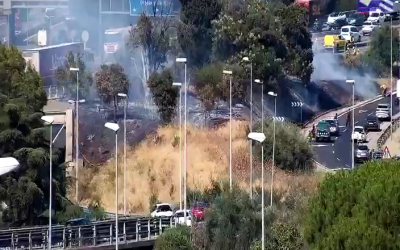 Imatge de les càmeres de trànsit on es veu l'incendi