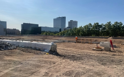 Obres a l'aparcament de l'Eix Macià